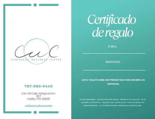 Certificado de regalo Caribbean Wellness Center